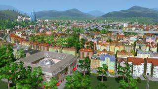 Cities Skylines screenshot of a town.