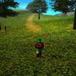 Link holding a sword in Zelda