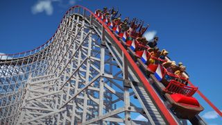 Planet Coaster screenshot of a roller-coaster.
